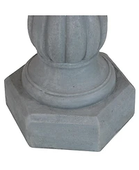 Contemporary Pillar Indoor/Outdoor Column-Style Gazing Globe Stand for 10 to 12-Inch Gazing Balls - 16" H - Travertine