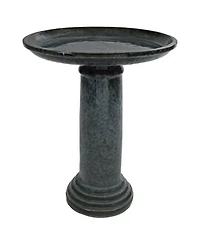 Toulon Outdoor Ceramic Bird Bath - 24.5" H - Uv- and Frost-Resistant - Glazed Bowl