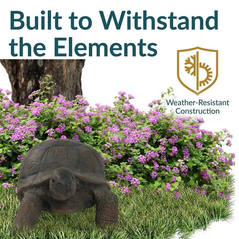 Indoor/Outdoor Lifelike Large Todd the Tortoise Patio Garden Yard Entryway Decorative Statue - 30"