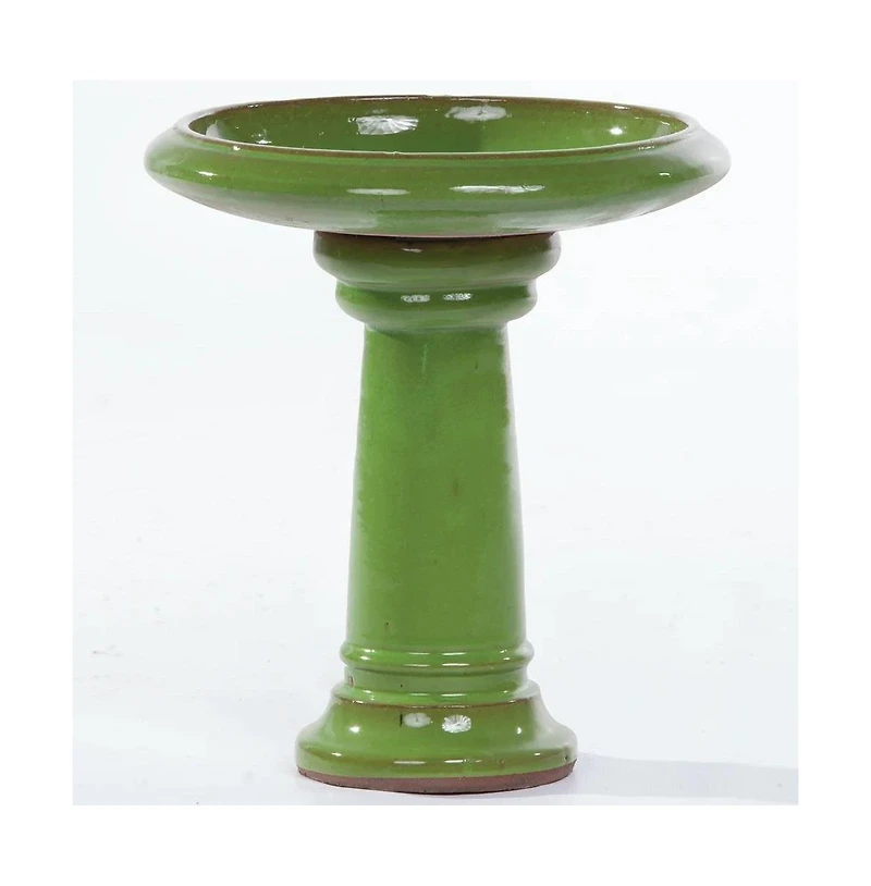 Glazed Ceramic Outdoor Patio Garden Birdbath for Backyard Decoration and Birds