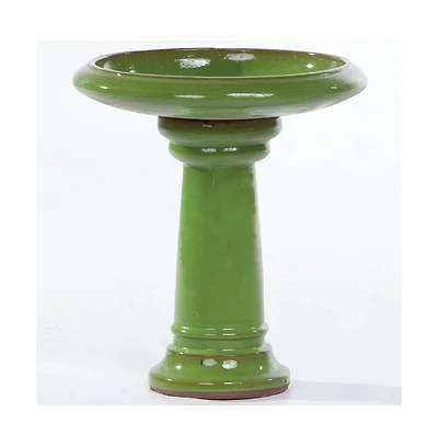 Glazed Ceramic Outdoor Patio Garden Birdbath for Backyard Decoration and Birds