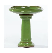 Glazed Ceramic Outdoor Patio Garden Birdbath for Backyard Decoration and Birds