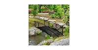 Outdoor Arch Garden Bridge with Side Rails for Elegant Landscaping and Garden Paths