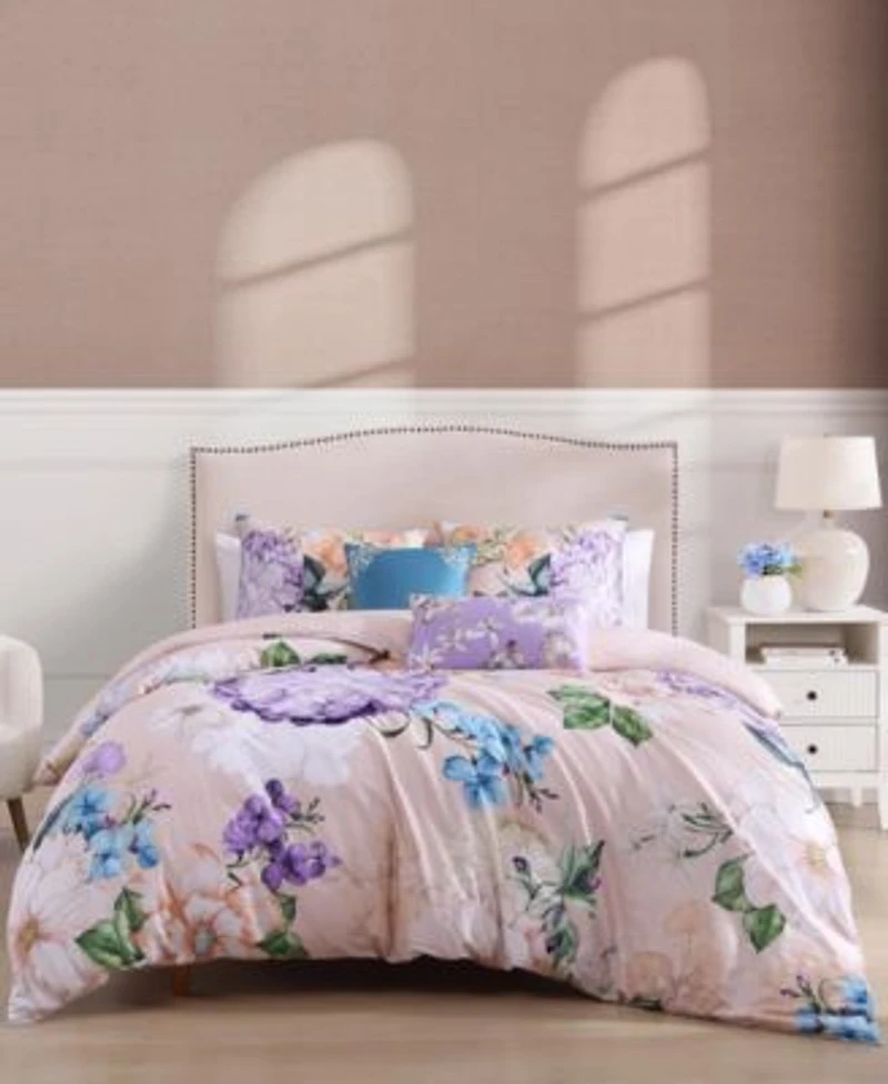 Bebejan Bright Bouquet Bedding 100 Cotton Sateen 5 Piece Reversible Comforter Set