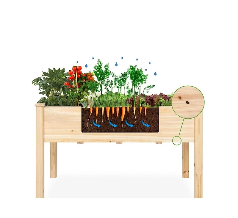 Farmhouse Raised Garden Bed Elevated Planter Stand for Outdoor Gardening