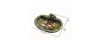 Fountain Bird Bath with Frog Design and Solar Pump for Outdoor Garden Decor