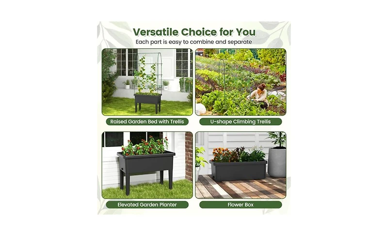 Elevated Garden Bed Flowerpot Sturdy Wooden Planter for Easy Planting and Growth