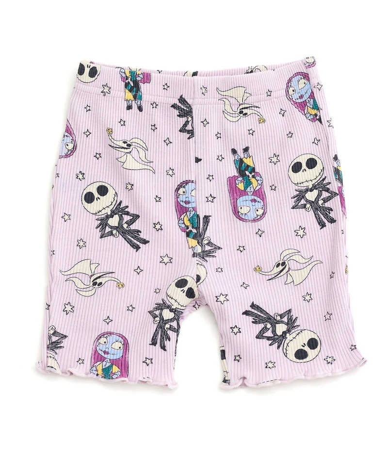 Nightmare Before Christmas Baby Girls Disney Winnie the Pooh Minnie Mouse Lilo & Stitch Peplum T-Shirt and Bike Shorts Outfit Set Newborn to