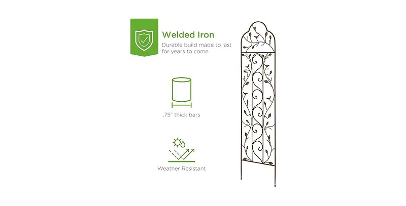 Outdoor Iron Garden Trellis for Climbing Plants and Garden Support