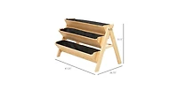 3-Tier A Frame Fir Wood 3 Elevated Planter Box Raised Garden Bed