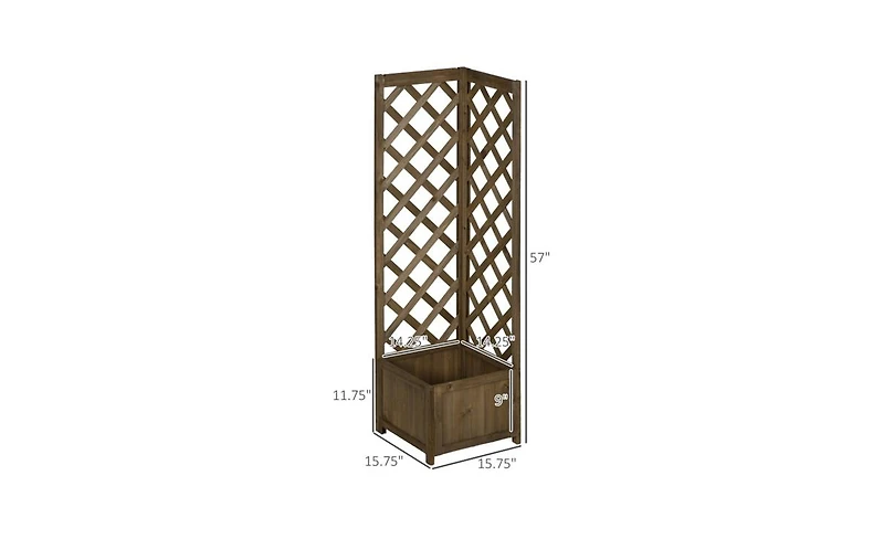 Wooden Planter Shelf with Storage for Flowers and Decor