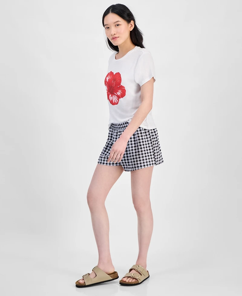 Planet Heart Juniors' Gingham Boxer Shorts