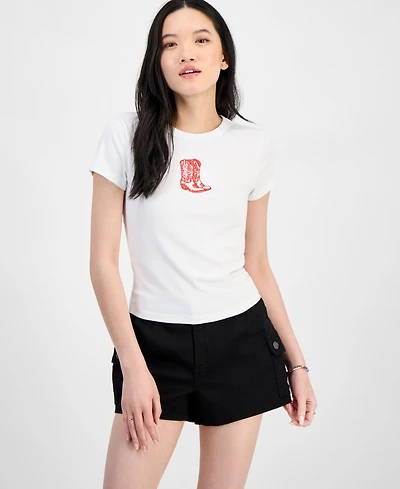 Just Polly Juniors' Cowboy Boots T-Shirt