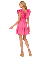 Adrianna by Adrianna Papell Women's Ruffled Cotton Fit & Flare Dress