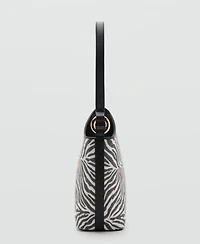 Mango Women's Large Zebra-Print Bucket Bag