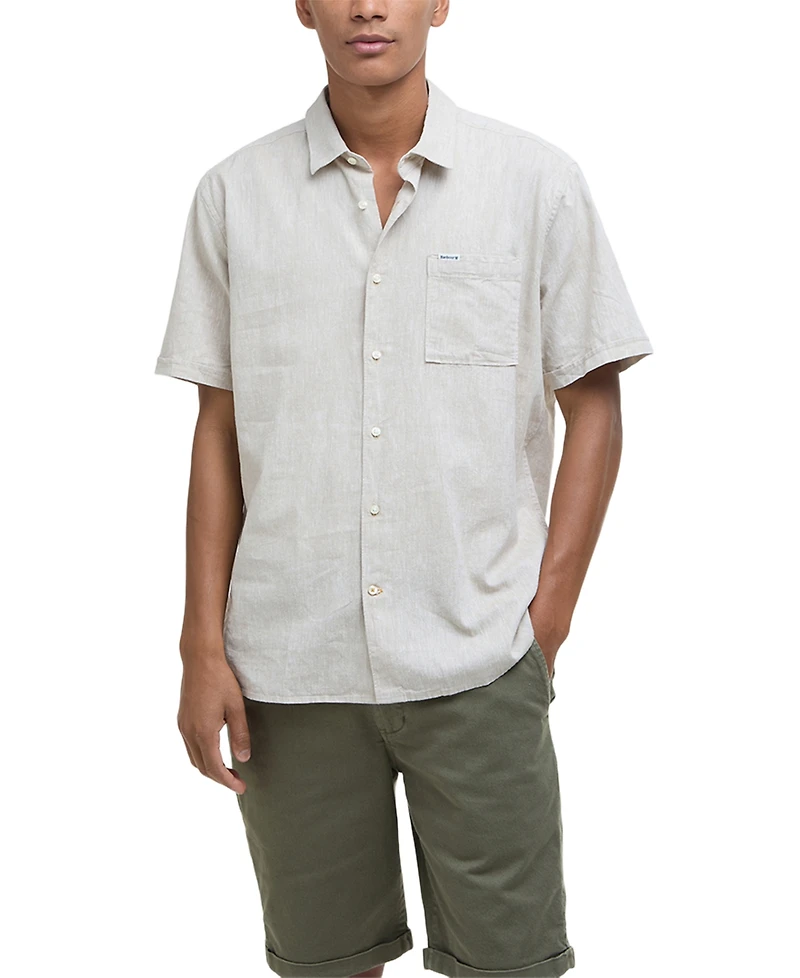 Barbour Men's Nelson Linen Short Sleeve Summer Shirt