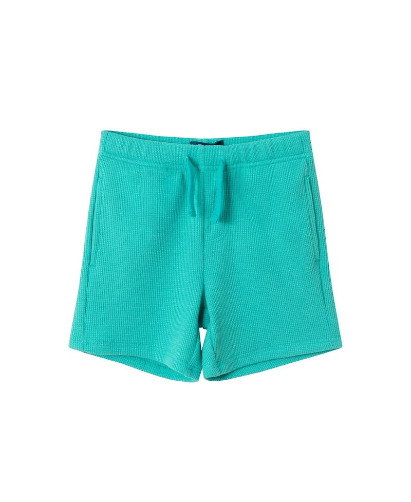 Andy & Evan Little Boys Toddler/Child Aqua Waffle Polo and Shorts Set