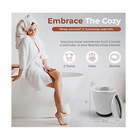 SereneLife Bucket Towel Warmer, 12L, Adjustable Timer, Auto Shut-Off