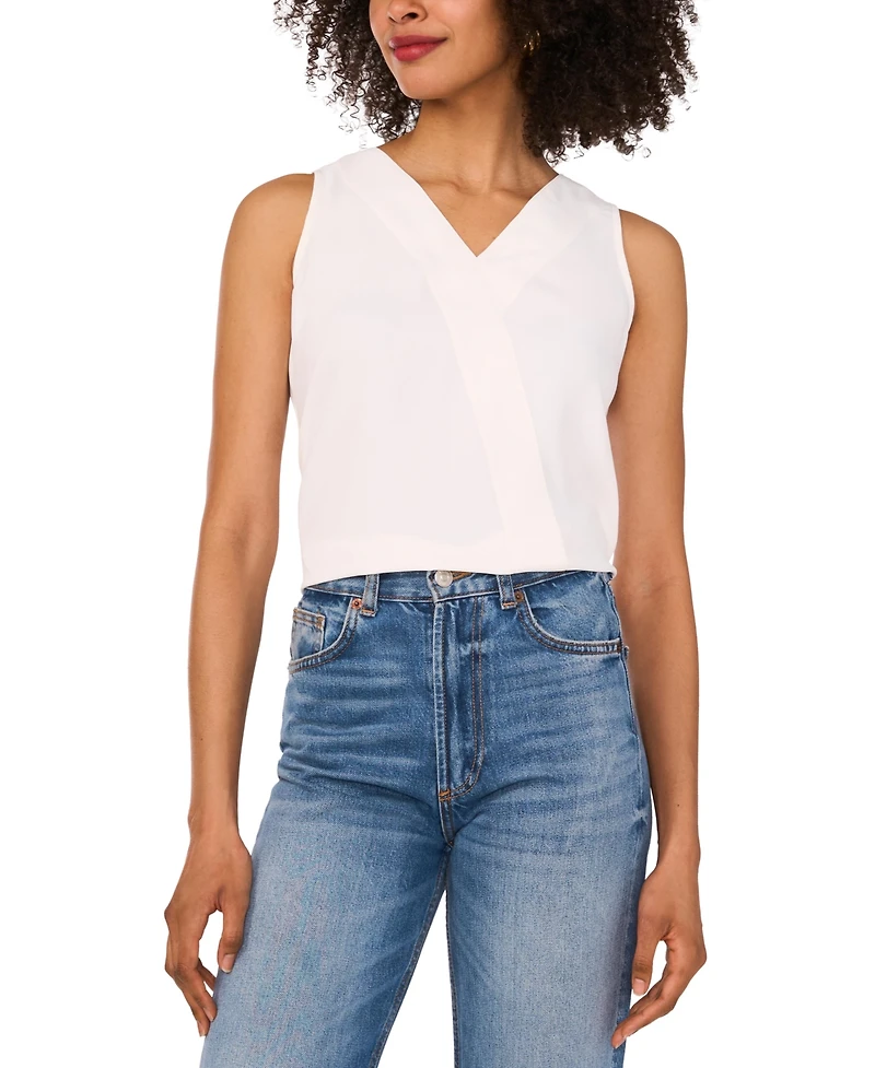 Vince Camuto Women's V-Neck Crossover Sleeveless Top