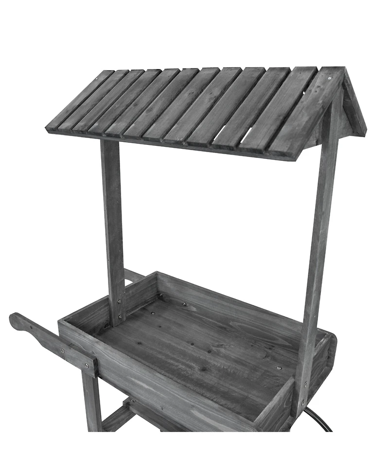 Rustic, Vintage Flower Cart Display Stand Candy Cart with Wheels for a Wedding, Party, or Event - Gray