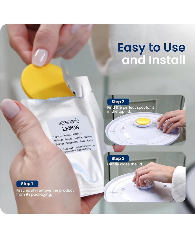 SereneLife Lemon Scented Fragrance Discs for Towel Warmer, 15-Pack