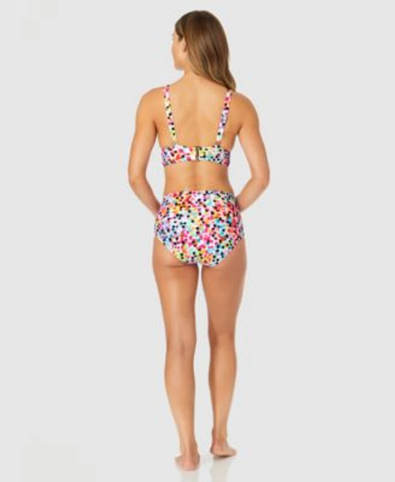 Anne Cole Womens Abstract Dot Shirred Bikini Top Bottoms