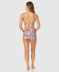 Anne Cole Womens Abstract Dot Shirred Bikini Top Bottoms