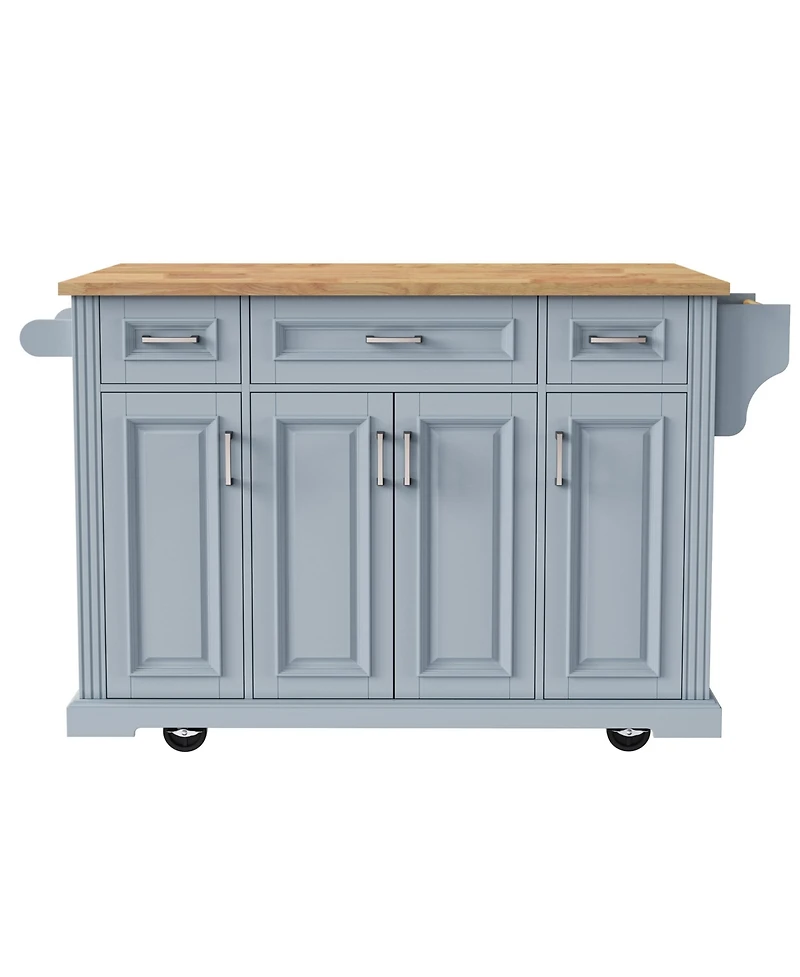 Streamdale 54" Kitchen Island Cart, Drop Leaf, Storage