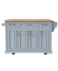 Streamdale 54" Kitchen Island Cart, Drop Leaf, Storage