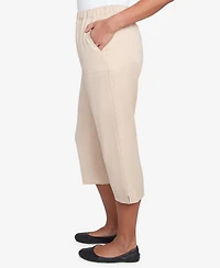 Alfred Dunner Women's Catalina Island Patch Pocket Elastic Waistband Capri Pants