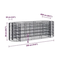 Gabion Raised Bed Galvanized Iron 74.8"x19.7"x19.7"