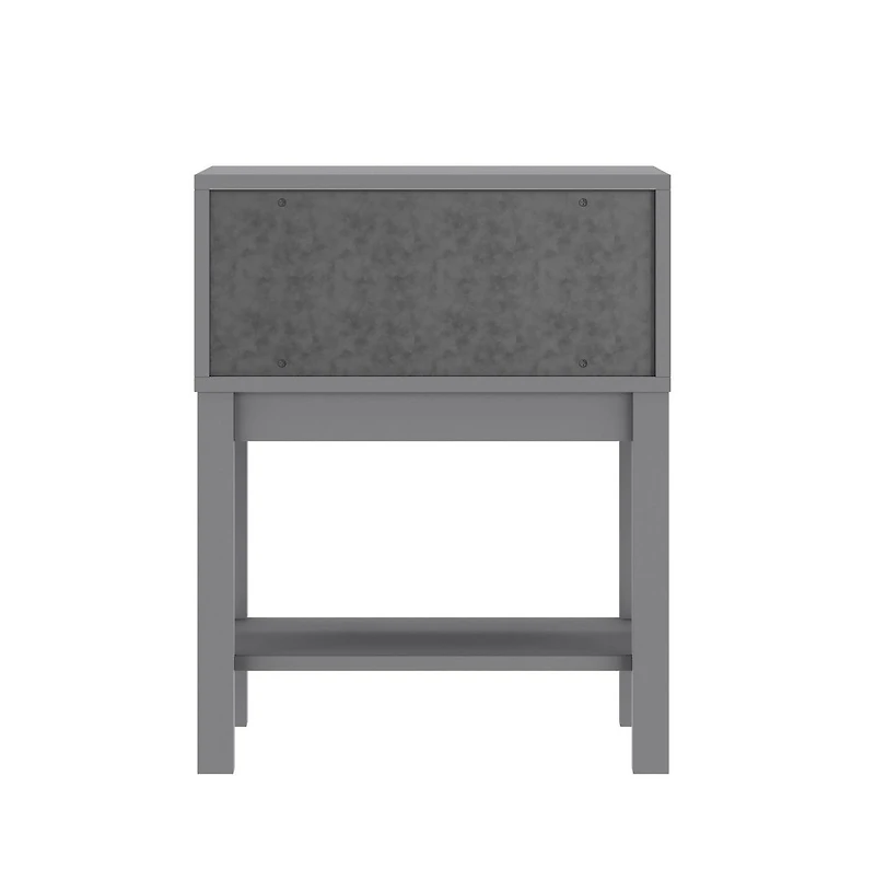 Samuel Kids Single-Drawer Night Stand With Solid Wood Frame, Side Table For Bedroom Open Shelf
