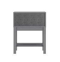 Samuel Kids Single-Drawer Night Stand With Solid Wood Frame, Side Table For Bedroom Open Shelf