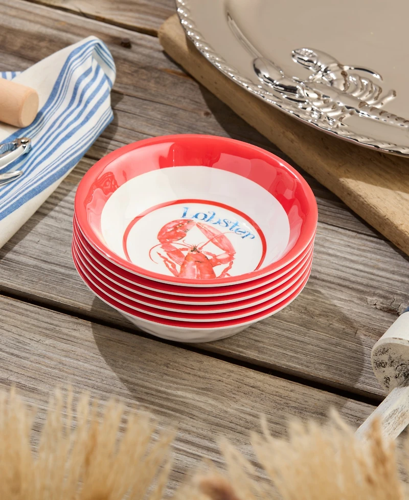Certified International Beach House Lobster Melamine 6-Pc. All-Purpose Bowls, Service For 6