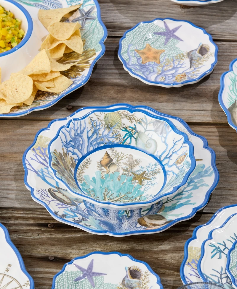 Certified International Blue Lagoon Melamine 4-Pc. All-Purpose Bowls, Service For 4