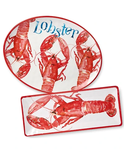 Certified International Beach House Lobster Melamine Platters, Set of 2