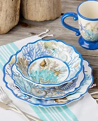 Certified International Blue Lagoon Melamine 12-Pc. Dinnerware Set, Service For 4