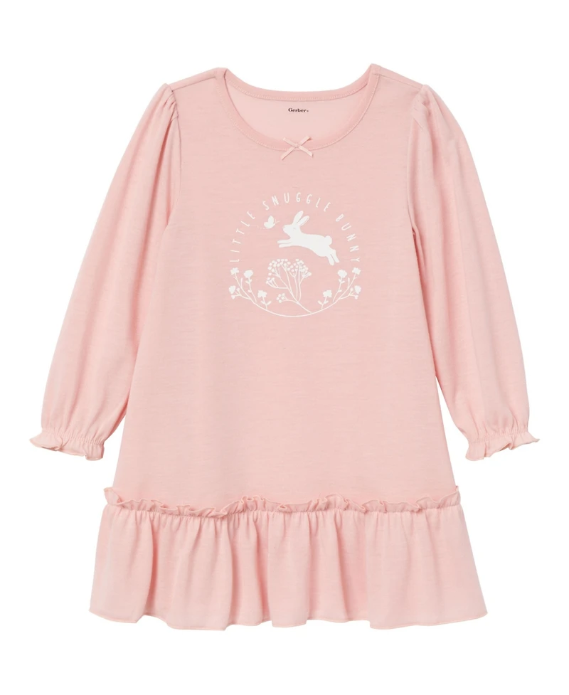 Gerber Toddler Girls 2-Pack Short Sleeve Nightgowns, Flamingoes, 5T
