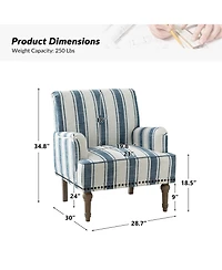 Geltrude farmhouse barbed wooden armchair with spike head trim