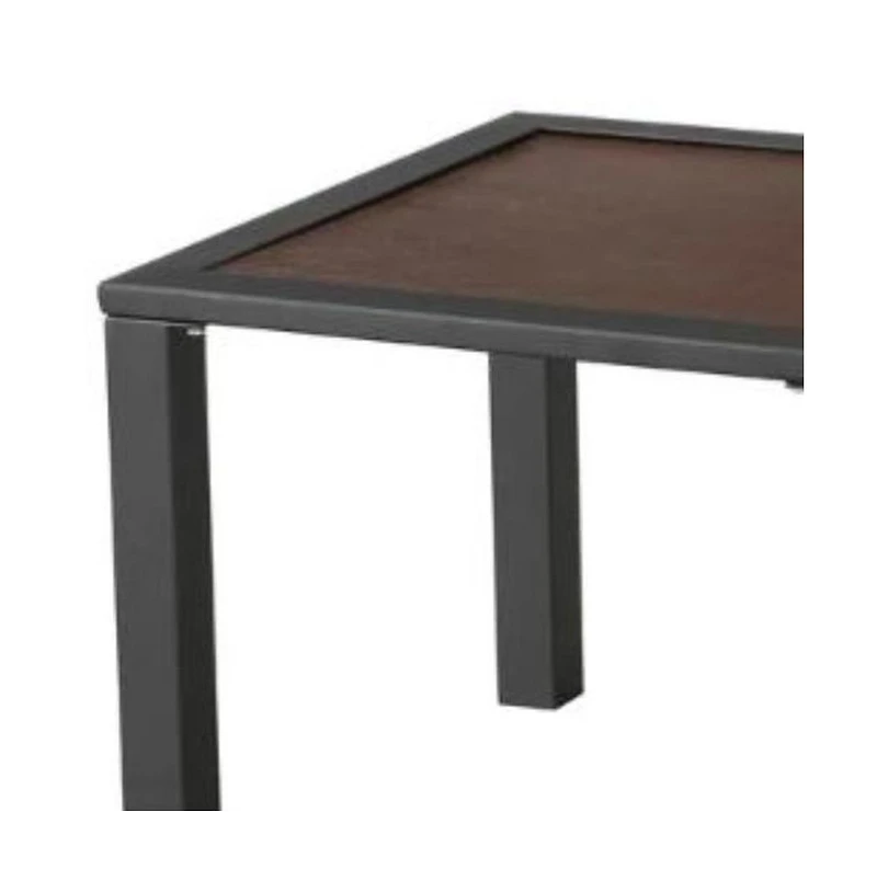 21" Brown and Black Square Metal Outdoor Side Table
