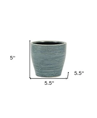 Striped Ceramic Round Planter – Modern Pot for Indoor & Outdoor Spaces