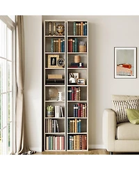 Tall Narrow Bookshelf 8 Tiers 71in Set of 2
