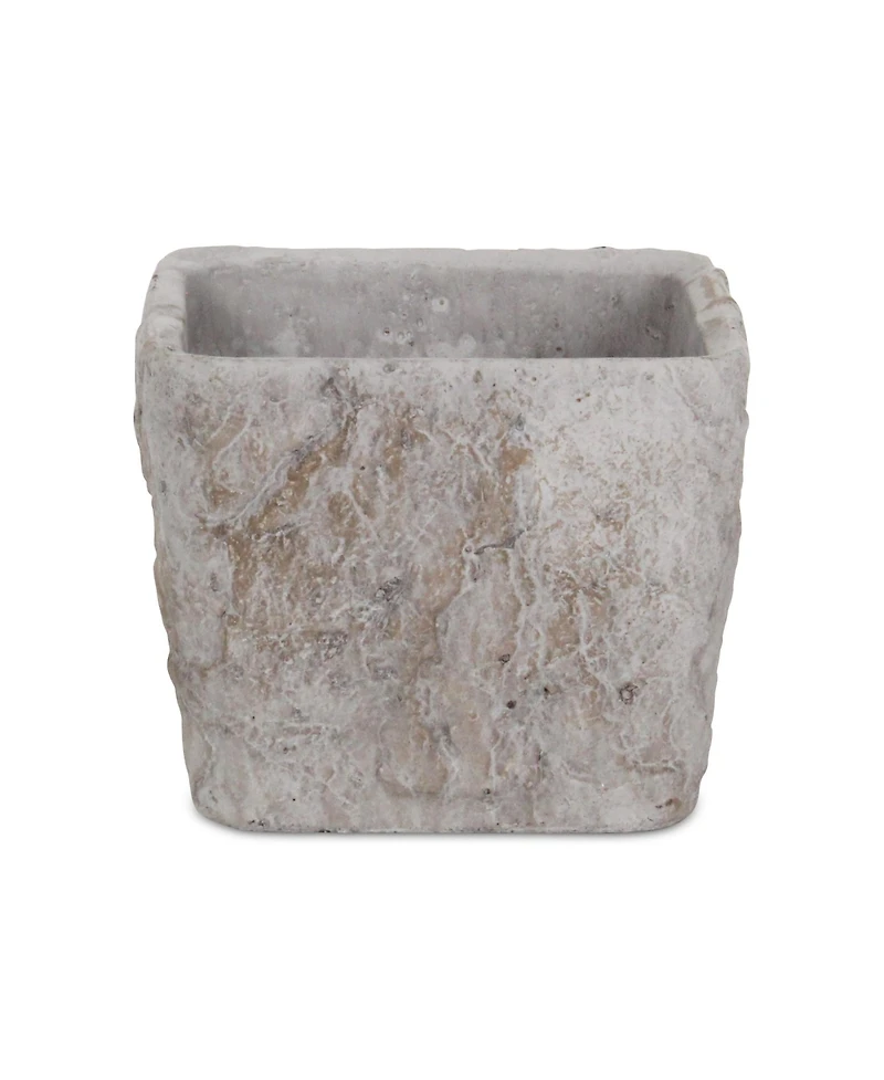 Modern Cement Pot Planter – Rectangular Indoor/Outdoor Garden Box with Speckle Glaze Finish