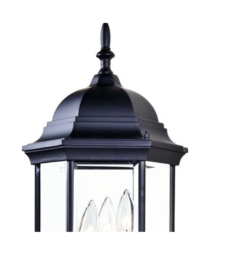 Three-Light Domed Glass Lantern Wall Light – Stylish Outdoor Wall Fixture