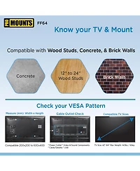 ProMounts Flat Tv Wall Mount for TVs 42"