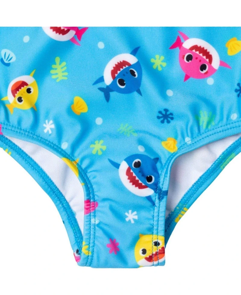Baby Shark Baby Girls Shark Shark Crossover One Piece Bathing Suit to