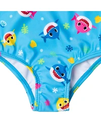 Baby Shark Baby Girls Shark Shark Crossover One Piece Bathing Suit to