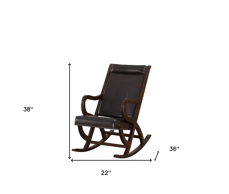 Rocking Chair with Faux Leather Upholstery – Cozy Living Room Chair