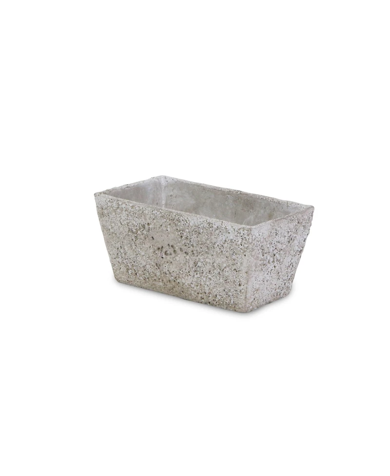Cement Rectangular Planter with Speckle Glaze – Versatile Pot for Home & Garden