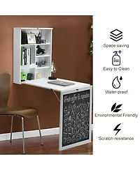 Convertible Wall Mounted Table with A Chalkboard